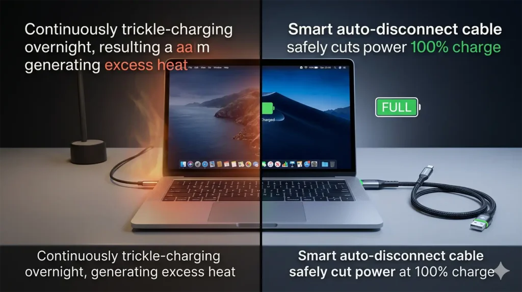 140W Smart Auto Disconnect Charging Cable Protector